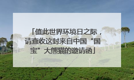 值此世界环境日之际，请查收这封来自中国“国宝”大熊猫的邀请函