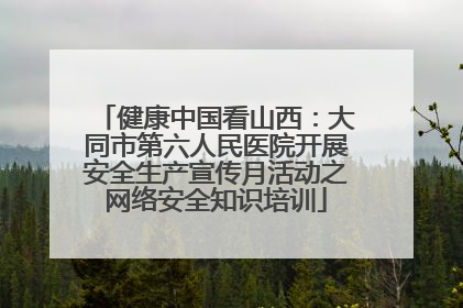 健康中国看山西：大同市第六人民医院开展安全生产宣传月活动之网络安全知识培训