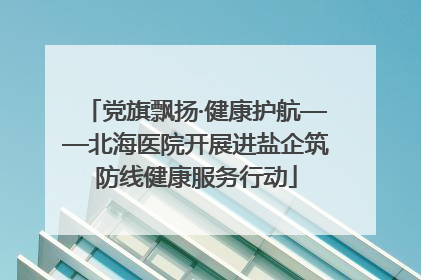 党旗飘扬·健康护航——北海医院开展进盐企筑防线健康服务行动