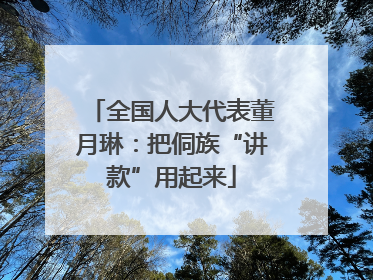 全国人大代表董月琳：把侗族“讲款”用起来