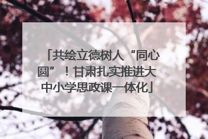 共绘立德树人“同心圆”！甘肃扎实推进大中小学思政课一体化