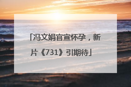 冯文娟官宣怀孕，新片《731》引期待