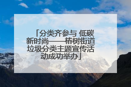 分类齐参与 低碳新时尚——椿树街道垃圾分类主题宣传活动成功举办