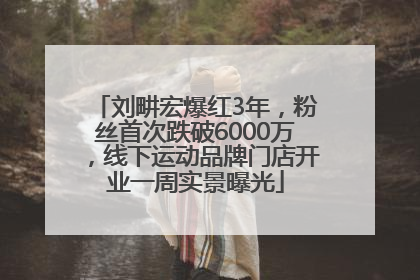 刘畊宏爆红3年，粉丝首次跌破6000万，线下运动品牌门店开业一周实景曝光