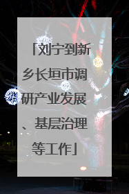 刘宁到新乡长垣市调研产业发展、基层治理等工作
