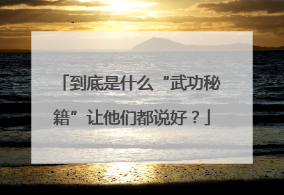 到底是什么“武功秘籍”让他们都说好？