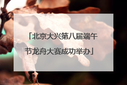 北京大兴第八届端午节龙舟大赛成功举办