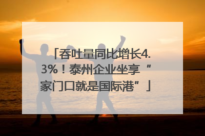 吞吐量同比增长4.3%！泰州企业坐享“家门口就是国际港”