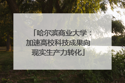 哈尔滨商业大学：加速高校科技成果向现实生产力转化