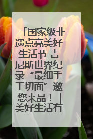 国家级非遗点亮美好生活节 吉尼斯世界纪录“最细手工切面”邀您来品！｜美好生活有“盐”味