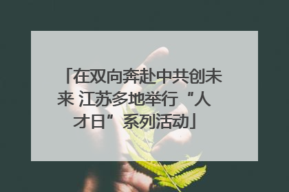在双向奔赴中共创未来 江苏多地举行“人才日”系列活动
