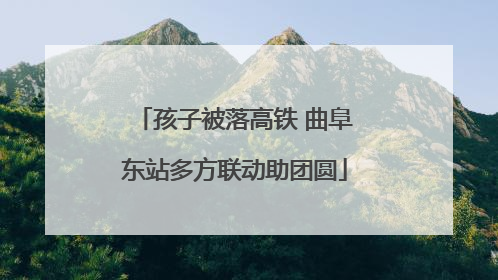 孩子被落高铁 曲阜东站多方联动助团圆