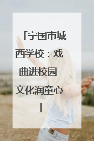 宁国市城西学校：戏曲进校园 文化润童心