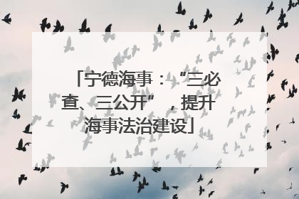 宁德海事：“三必查、三公开”，提升海事法治建设