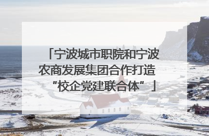 宁波城市职院和宁波农商发展集团合作打造“校企党建联合体”