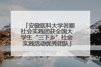安徽医科大学暑期社会实践团获全国大学生“三下乡”社会实践活动优秀团队