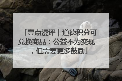 壹点漫评｜道德积分可兑换商品：公益不为变现，但需要更多鼓励