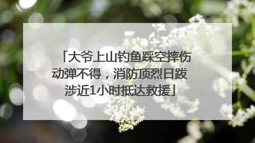 大爷上山钓鱼踩空摔伤动弹不得，消防顶烈日跋涉近1小时抵达救援