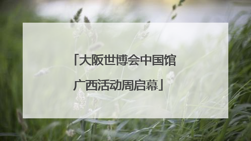 大阪世博会中国馆广西活动周启幕
