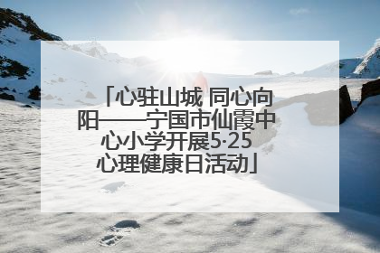 心驻山城 同心向阳——宁国市仙霞中心小学开展5·25心理健康日活动