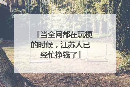 当全网都在玩梗的时候，江苏人已经忙挣钱了
