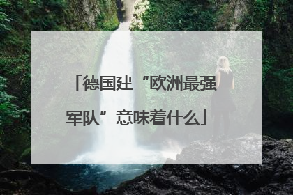 德国建“欧洲最强军队”意味着什么