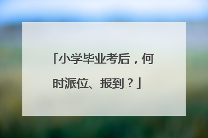 小学毕业考后，何时派位、报到？