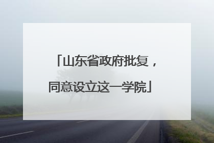 山东省政府批复，同意设立这一学院
