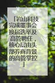 岩山科技完成董事会换届选举及高管聘任，核心层由头部券商背景的高管掌控
