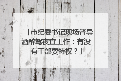 市纪委书记现场督导酒醉驾夜查工作：有没有干部耍特权？