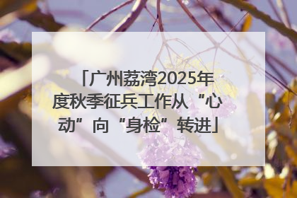 广州荔湾2025年度秋季征兵工作从“心动”向“身检”转进