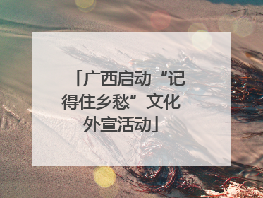 广西启动“记得住乡愁”文化外宣活动