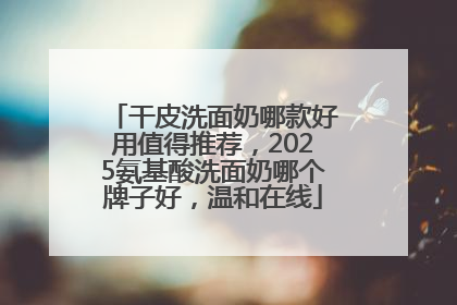 干皮洗面奶哪款好用值得推荐，2025氨基酸洗面奶哪个牌子好，温和在线