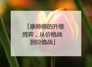 康师傅的升维博弈，从价格战到价值战