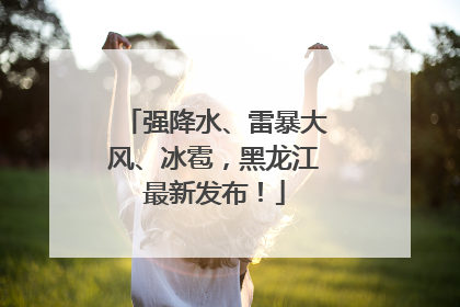 强降水、雷暴大风、冰雹，黑龙江最新发布！