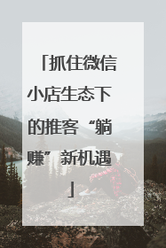 抓住微信小店生态下的推客“躺赚”新机遇