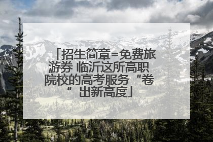 招生简章=免费旅游券 临沂这所高职院校的高考服务“卷”出新高度