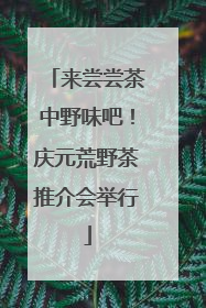 来尝尝茶中野味吧！庆元荒野茶推介会举行