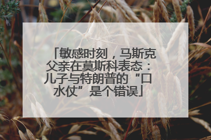 敏感时刻，马斯克父亲在莫斯科表态：儿子与特朗普的“口水仗”是个错误