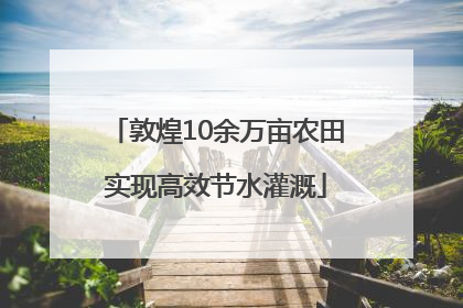 敦煌10余万亩农田实现高效节水灌溉