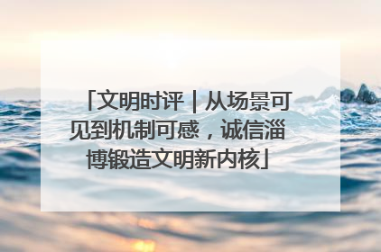 文明时评｜从场景可见到机制可感，诚信淄博锻造文明新内核