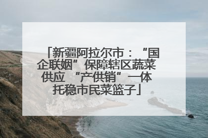 新疆阿拉尔市：“国企联姻”保障辖区蔬菜供应 “产供销”一体托稳市民菜篮子