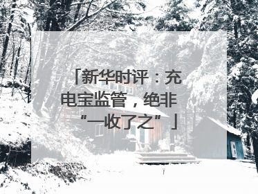 新华时评：充电宝监管，绝非“一收了之”