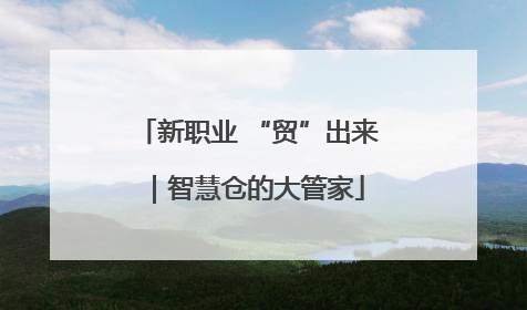 新职业 “贸”出来｜智慧仓的大管家