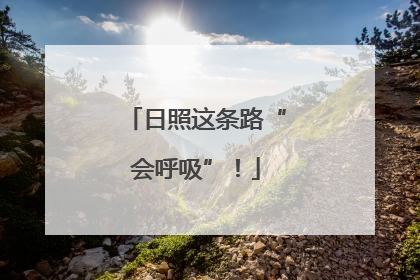 日照这条路“会呼吸”！