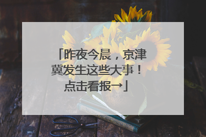 昨夜今晨，京津冀发生这些大事！点击看报→