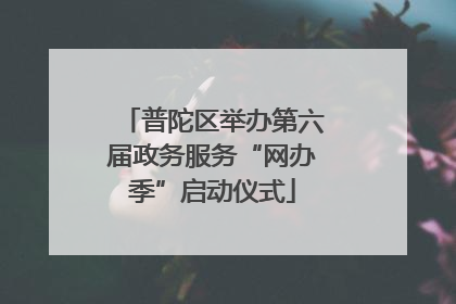 普陀区举办第六届政务服务“网办季”启动仪式