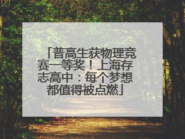 普高生获物理竞赛一等奖！上海存志高中：每个梦想都值得被点燃