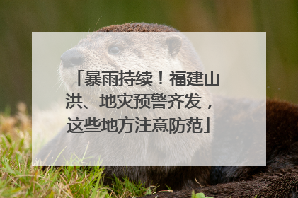暴雨持续！福建山洪、地灾预警齐发，这些地方注意防范