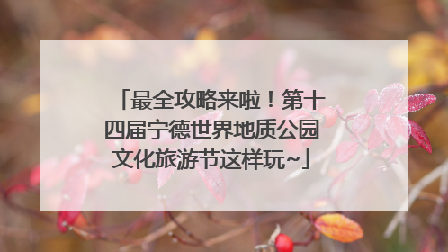 最全攻略来啦！第十四届宁德世界地质公园文化旅游节这样玩~